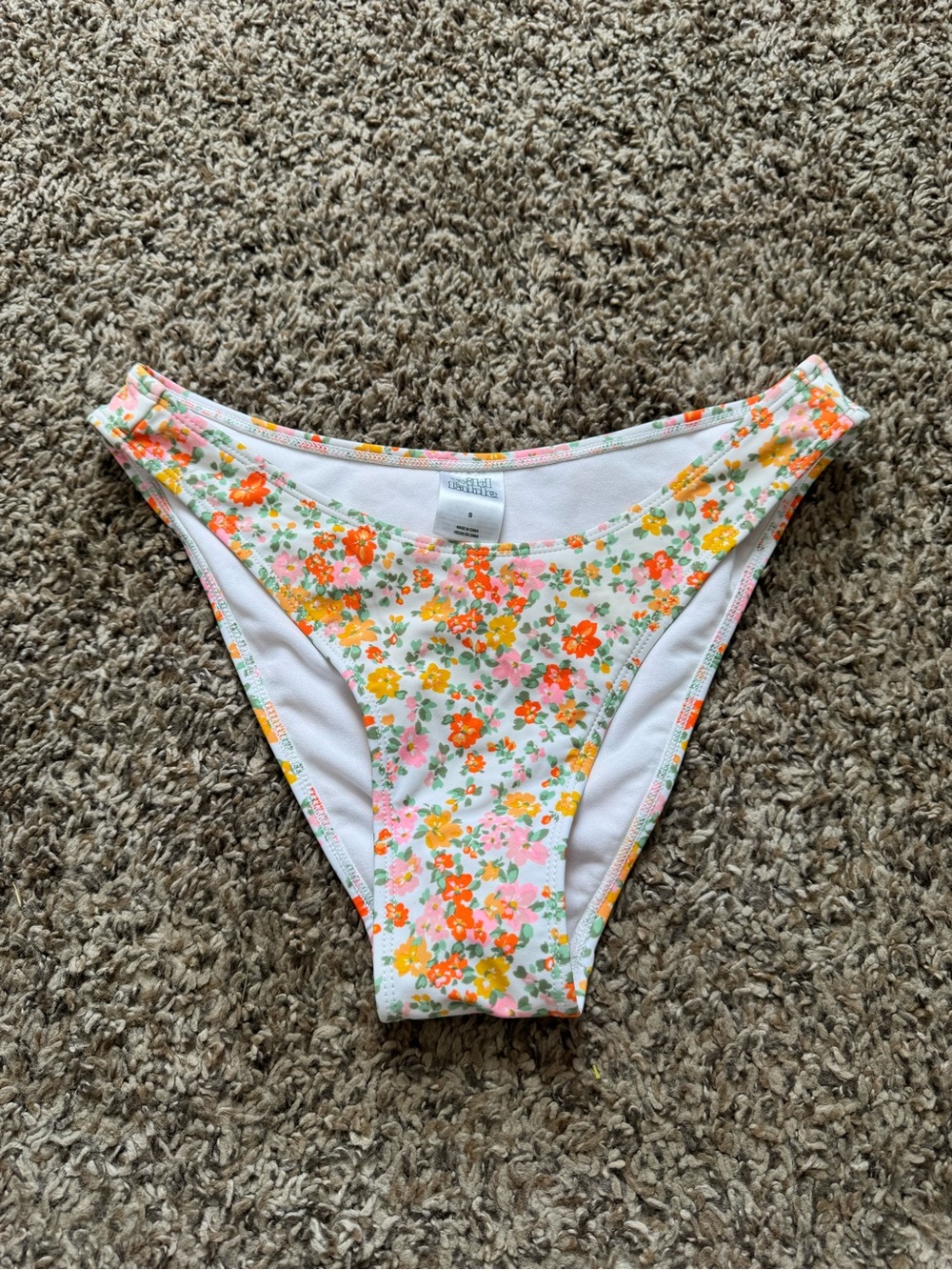 wild fable White Floral Bikini Bottom with Orange and Pink Flowers - Picture 1 of 2